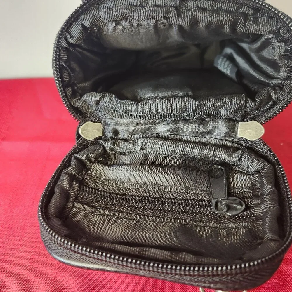 Vintage ICON Faux Leather Camera Bag Case Shoulder Strap Black